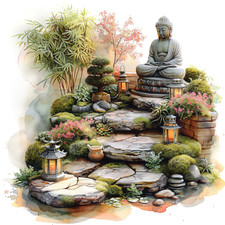 Wandbild japan zen garten - wandbild,