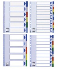 Esselte Ordner Register blanko weiß DIN A4 Kunststoff 5,6,10,12 teilig wählbar