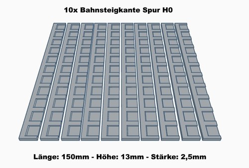 10x bahnsteigkante spur - bahnsteigkante, h0