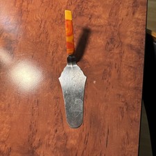 Vintage Kuchenschaufel Tortenheber Bakelit Griff bernsteinfarben