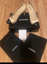 Chanel Pumps 39 Schwarz Beige