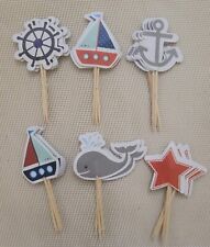 Boot 24St. Tortentopper Cupcake Topper Aufsatz Kinder Geburtstag Muffins Anker