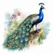Deko Bild Pfau Wandbild Tiere