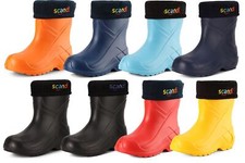 LADEHEID Federleichte Gummistiefel Kinder Thermo Gefüttert Regenschuhe EVA 24-37