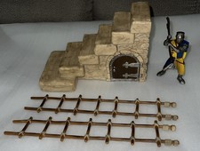 SCHLEICH 40198 Treppe + 2x Leiter + 1x Ritter für Ritterburg Burg Zubehör