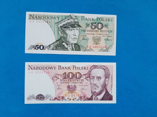 100 zlotych polen - x, 50+100