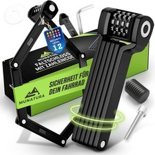 MUNATURA Faltschloss Fahrrad Diebstahlsicher Fahrradschloss Zahlenschloss 90cm