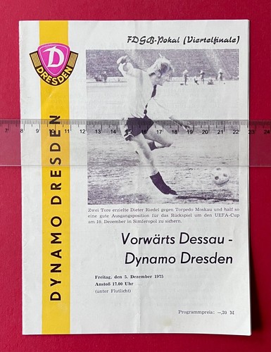Ddr fussball programmheft - ddr, 1976