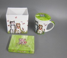 Teetasse mit Deckel PPd mit OVP Katz & Maus 