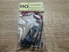 10 H0 Leuchten Dreifach 55mm max 12 Volt volle Funktion geprüft