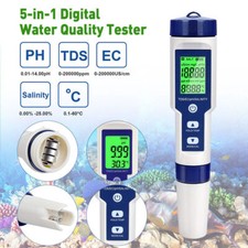 5 in 1 PH Meter TDS EC Salinität Temperatur Aquarium Wasserqualitätstester Stift