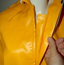 Herren Dicke Glanz Regenjacke mit Kapuze Friesenerz Regen Jacke Mantel 50/Med-L