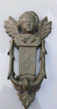 Antiker Jugendstil Gusseisen Türklopfer mit Engelsabbildung  