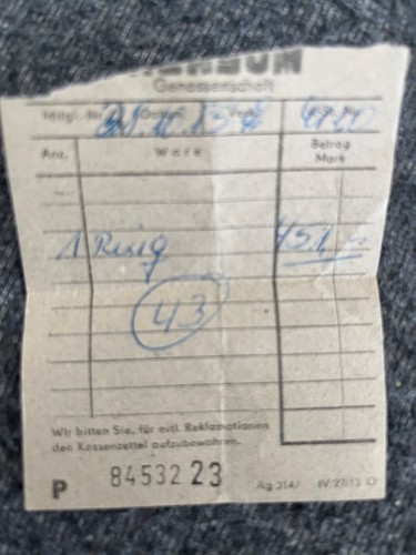 Ddr konsum quittung - ddr,