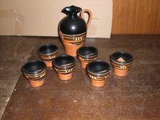 6-teiliges Service braun aus Steingut, Keramik o. Ton- Russisch ?  aus Nachlass