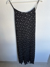 Plissee Kleid Maxikleid Schwarz H&M Gr. S Slipdress Trägerkleid Midikleid Neu