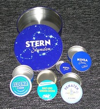 6 versch. leere Creme-Dosen