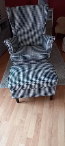 Ohrensessel mit hocker - mit,