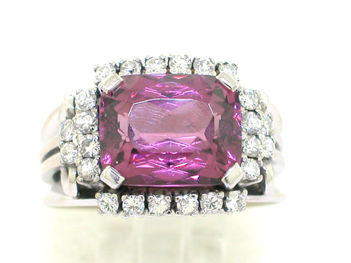 Granat ring 585 weißgold 14kt - ring,