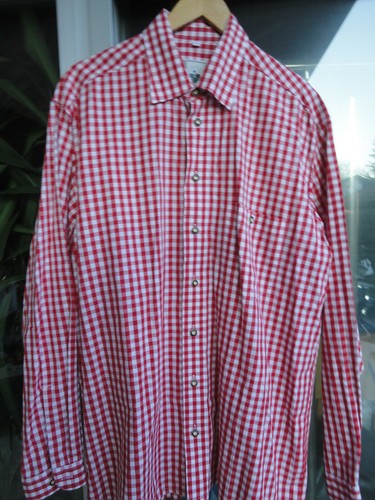 Herren trachtenhemd rot - herren,