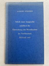 Anthroposophie Albert Steffen Goetheanum Rudolf Steiner