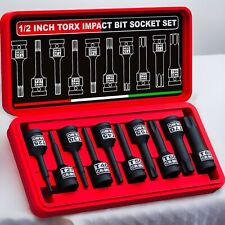 KIRXST Kraft Torx Bit Schlagschrauber Nüsse Satz 1/2 Zoll, T25 - T80, 10-tlg ...