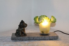 Antike Border Terrier Tischleuchte Nachttischleuchte Art Deco Hund Lampe Büro