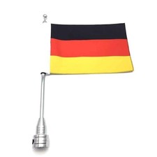 2PCS Motorrad DE Deutschland Flagge Flaggenhalter Fahnenstange Silber Für Harley
