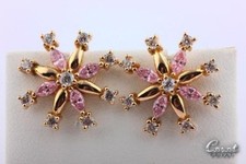 Turmalin Ohrringe 750 18K Gelb Gold Kristall Ohrstecker Top! .