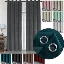 Samt Gardine Vorhang 140x245 cm mit Ösen blickdicht - Dekoschal luxuriös edel