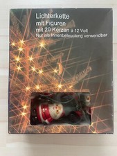 Vintage Weihnachtsmann Nikolaus Lichterkette mit 20 Figuren Beleuchtung