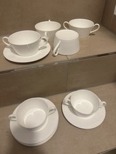Bone China 6 Suppentassen mit Unterteller