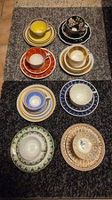 8x Vintage Sammeltassen mit Untertasse & Teller Porzellan Mix Unikat Set
