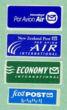 4  alte  LUFTPOSTaufkleber