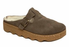 Rohde Damen Hausschuhe Foggia Clogs Earth graubraun Velourleder Wollfutter Gr 42