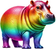 Aquarell Nilpferd Tier