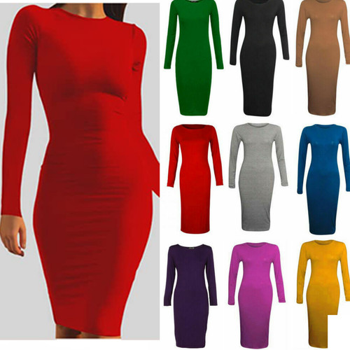 Damen langarm midikleid - damen,