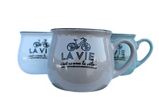 3 Kaffeetassen im Set Design Kaffeebecher Tasse Becher Haferl Motiv 250ml