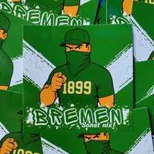 100x Bremen Aufkleber/ Sticker/ Fußball Fanartikel/ 10,5x10,5cm/ PVC/ wetterfest