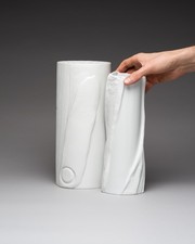 Rosenthal Werner Schreib x Johan van Loon Relief Bisque Porcelain Vase Duo MCM