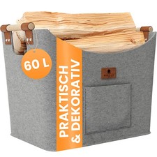 Black oak holzkorb aus - black, filz