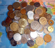 500 Gramm Münzen aus aller Welt, Weltmünzen, Sammlung, Lot, Konvolut