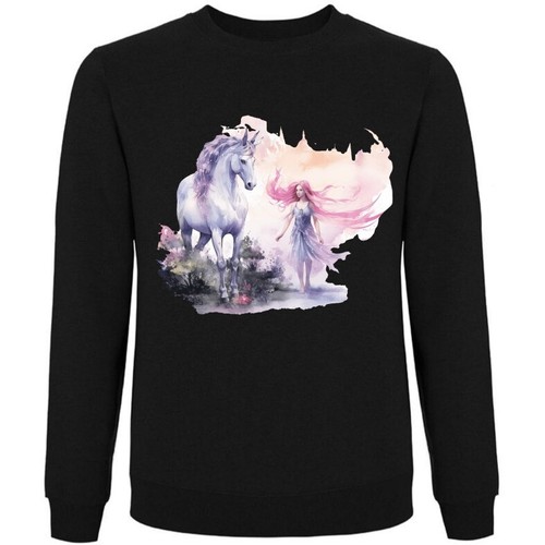 Sweatshirt schwarz einhorn - schwarz,