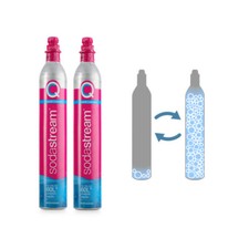 2x CO2 Quick Connect Tausch-Zylinder PINK 425g SodaStream DUO Terra / Tauschbox
