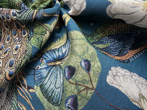 Pfau gobelin stoff botanisch - pfau,