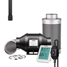 VIVOSUN Inline-Rohrventilator φ15cm Abluftventilator 663m³/h für Growzelt