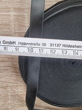 Atlasband Satinband  ca. 12 mm. breit, auf Rolle Schwarz. Neu.