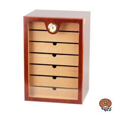Hauser Humidor Schrank mit Acryl Tür, rot-braun, für ca. 150 Zigarren