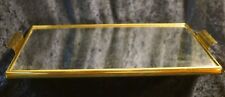 Wunderschönes altes Tablett Messing mit Spiegel 50er 60er Jahre