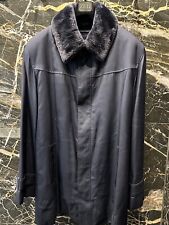 ZILLI.  Exklusive, Blau Herrenmantel, Größe 53, Nerzfell, Seide, Kaschmir
